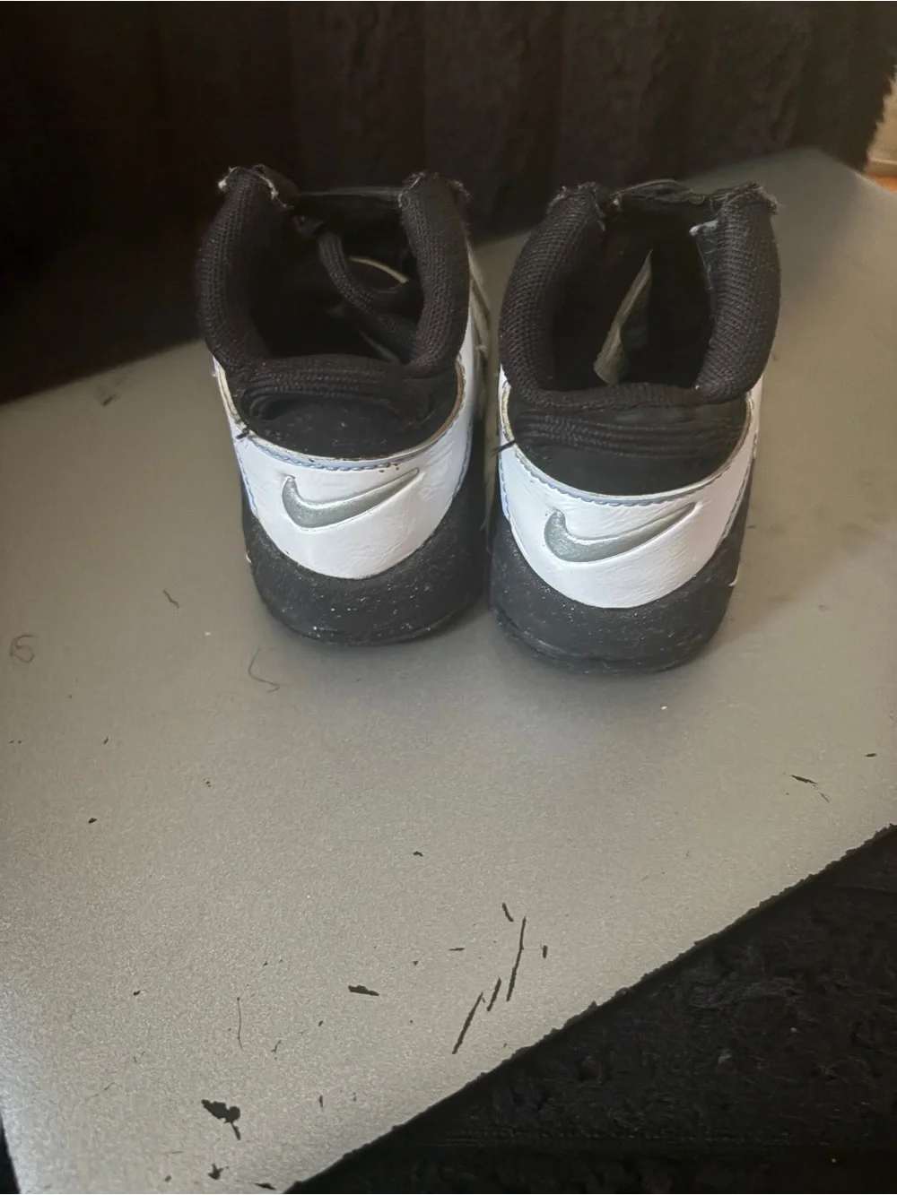 Nike Kids Black and White Swoosh Strap Sneakers